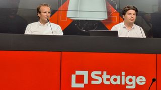 Staige-Vorstände Jan Taube und Marvin Baudewig bei der Pressekonferenz zum geplanten Börsengang. Bild und Copyright: Johannes Stoffels / 4investors.