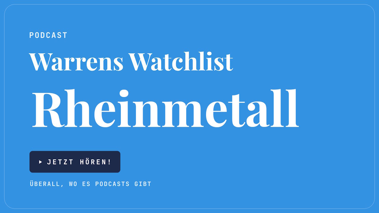 Rekorde allein reichen eben nicht für die Fünf. Warum es für die Rheinmetall-Aktie nicht mehr ist, hörst du in der neuen Warren Wise Podcast-Folge.