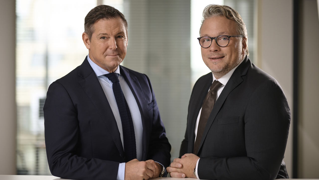 Gigaset-CEO und Vorstandsvorsitzender Magnus Ekerot (links) und Finanzvorstand Thomas Schuchardt. Bild und Copyright: Gigaset.