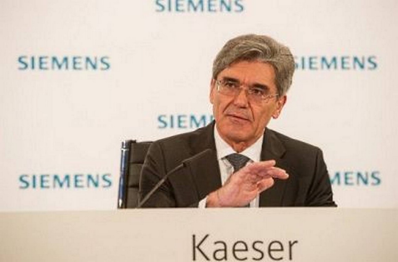 Siemens-Konzernchef Joe Kaeser auf der Pressekonferenz zur Quartalsbilanz des DAX-notierten Unternehmens.
