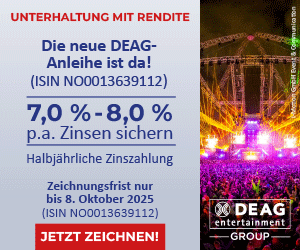 Neue DEAG Anleihe (fällig 2029)